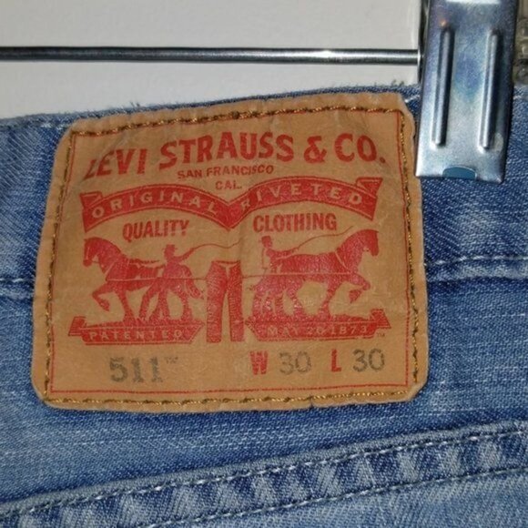 Levi's 511 Jeans Straight Leg Denim Light Blue Men's 30 x 30 - Picture 11 of 14